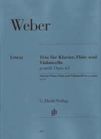 Weber Trio For Piano Flute & Cello Gmin Op63 Parts Sheet Music Songbook