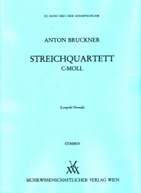 Bruckner String Quartet In Cminor Set Of Parts Sheet Music Songbook
