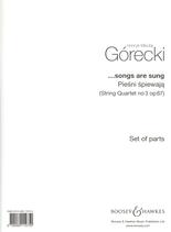 Gorecki Songs Are Sung String Quartet No 3 Parts Sheet Music Songbook