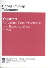 Telemann Quartet Em Tafelmusik Vln/fl/vcl & Bc Sheet Music Songbook