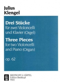 Klengel 3 Pieces Op62 2 Cellos & Piano Sheet Music Songbook