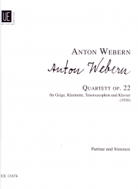 Webern Quartet Op 22 Score & Parts Sheet Music Songbook