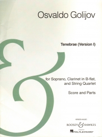Golijov Tenebrae Version I Sop Cl Str Quaret Sc/pt Sheet Music Songbook