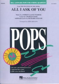 All I Ask Of You (phantom) Pops For String Quartet Sheet Music Songbook