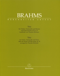 Brahms Trio Bb Op18 Score & Parts Sheet Music Songbook
