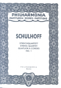Schulhoff String Quartet No 1 Philharmonia Mini Sheet Music Songbook