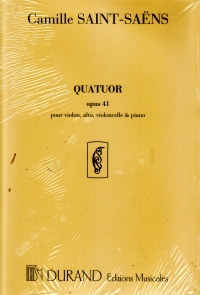 Saint-saens Quartet In Bb Op. 41 Piano Quartet Sheet Music Songbook
