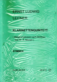 Leitner Clarinet Quintet Motif By Mozart Parts Sheet Music Songbook