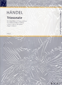 Handel Trio Sonata E Min Hwv395 2 Flutes & Bc Sheet Music Songbook