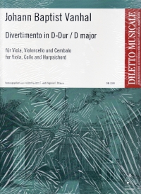 Vanhal Divertimento In D Major Vla Vcl & Hpd Sc/pt Sheet Music Songbook