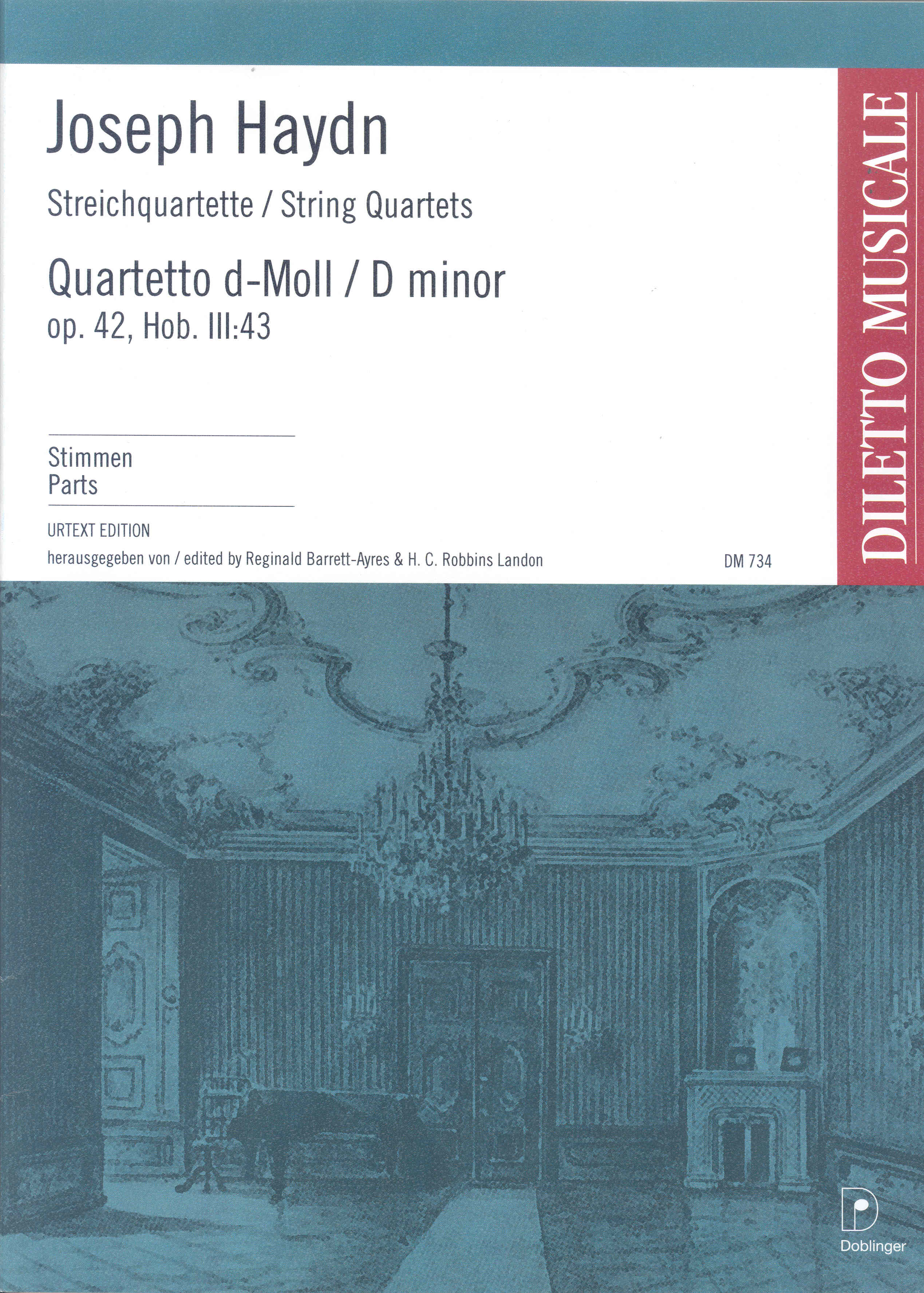 Haydn String Quartet D Minor Op42 Hob Iii:43 Parts Sheet Music Songbook