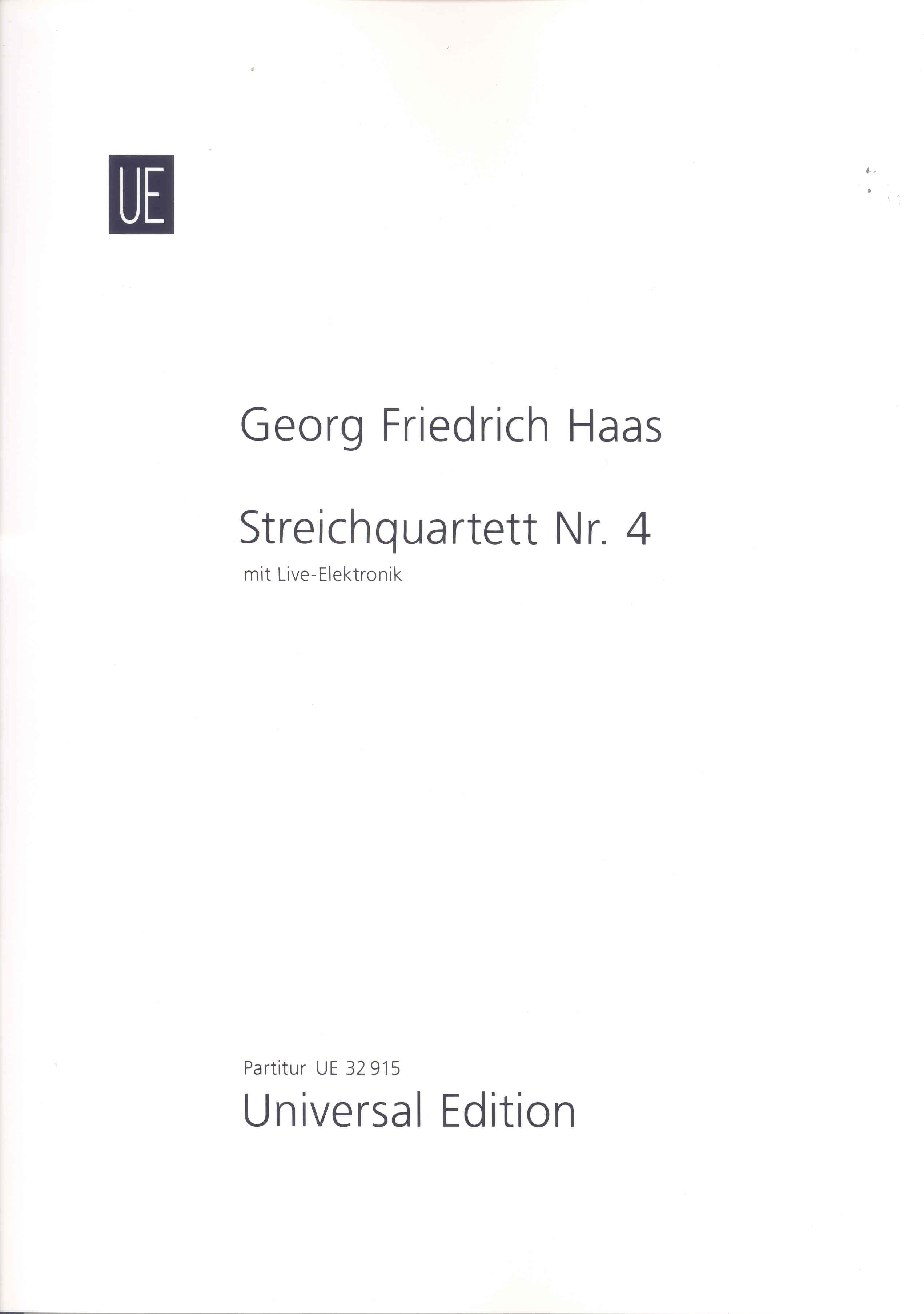 Haas String Quartet No 4 Score Sheet Music Songbook