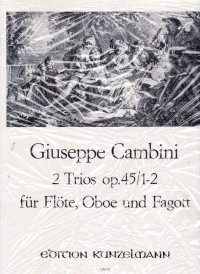 Cambini 2 Trios Op 45/1-2 Flute Oboe Bassoon Parts Sheet Music Songbook