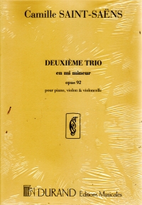Saint-saens Trio Op 92 E Minor Piano Violin Cello Sheet Music Songbook