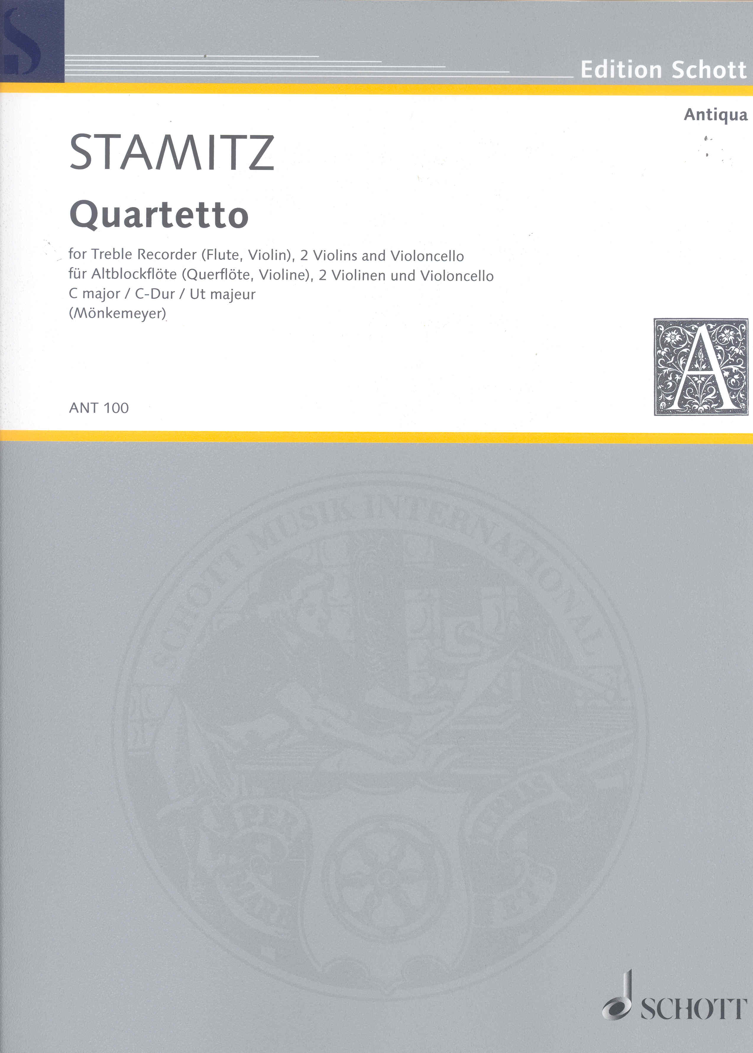 Stamitz Quartet In C Major Score & Parts Sheet Music Songbook
