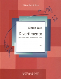 Laks Divertimento Flute Violin Cello & Piano Sc/pt Sheet Music Songbook