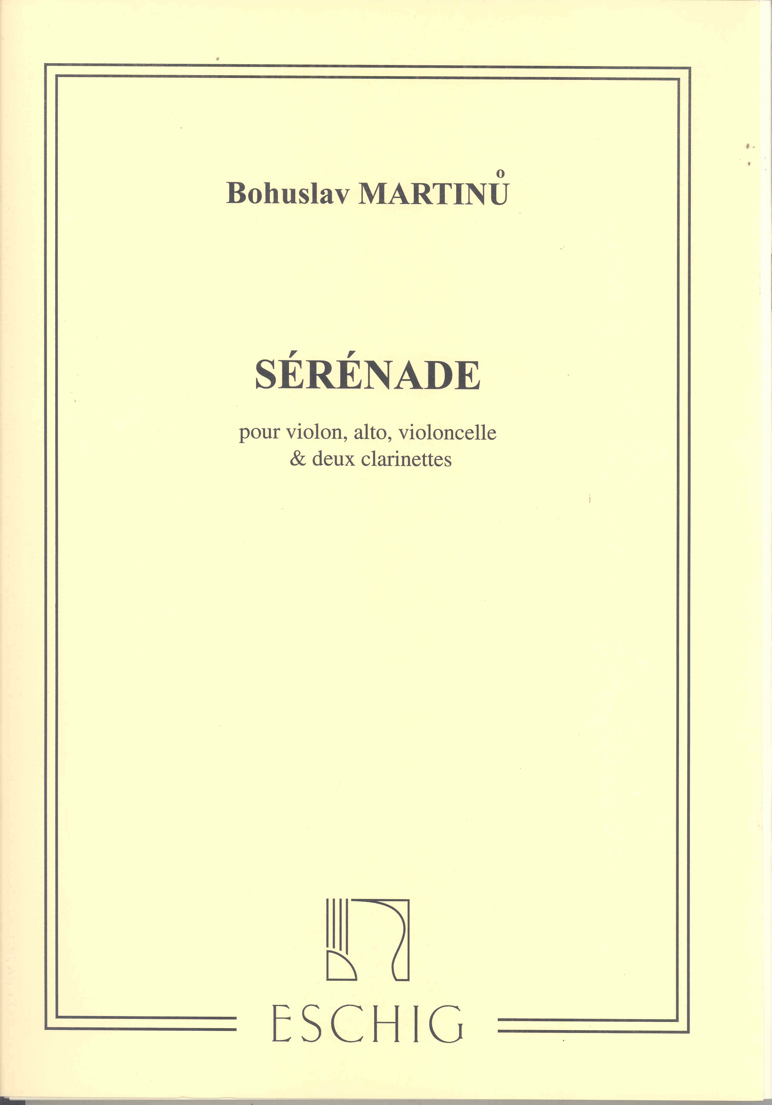 Martinu Serenade H334 Set Of Parts Sheet Music Songbook