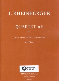 Rheinberger Quartet In F Oboe, Cello, Horn, Piano Sheet Music Songbook