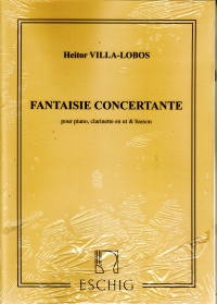 Villa-lobos Fantaisie Concertante Cl, Bsn & Pf Sheet Music Songbook