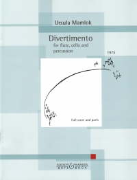 Mamlok Divertimento Flute Cello Percussions Sc/pts Sheet Music Songbook