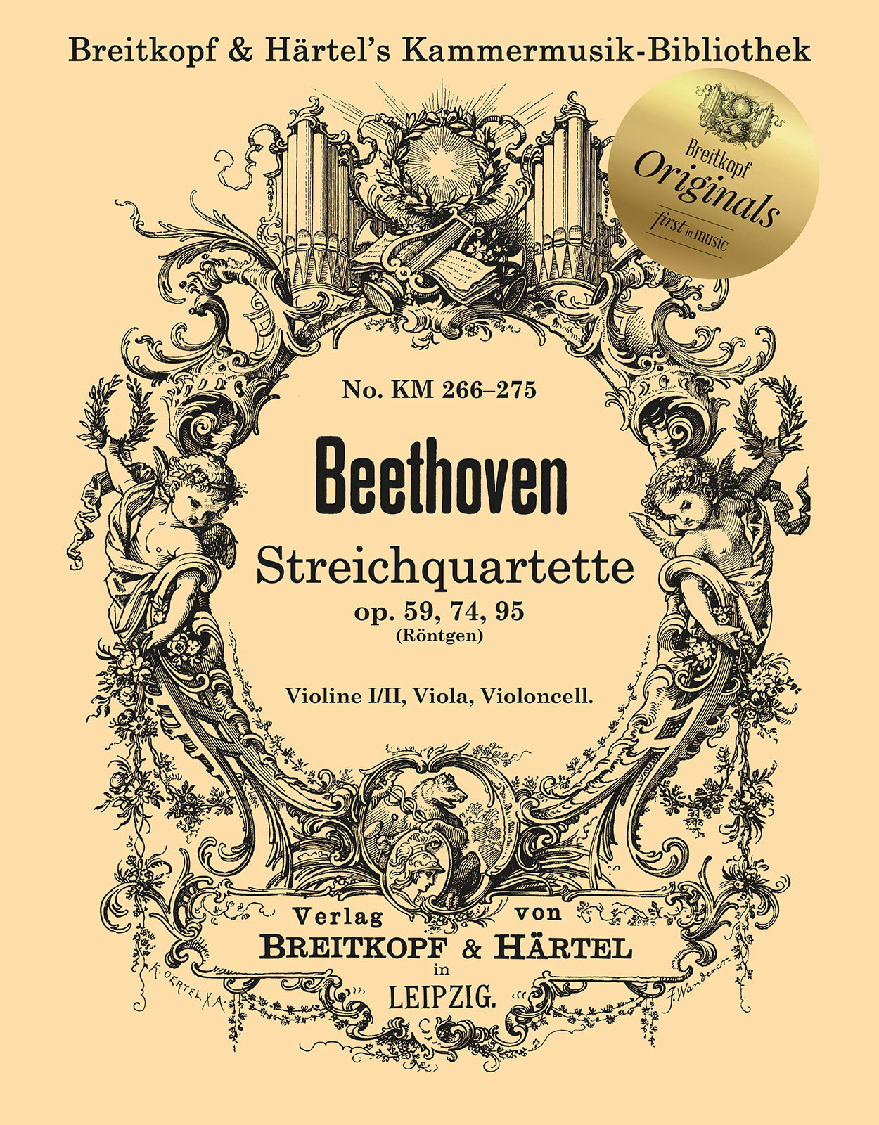 Beethoven String Quartets Op59/74/95 Rontgen Sheet Music Songbook