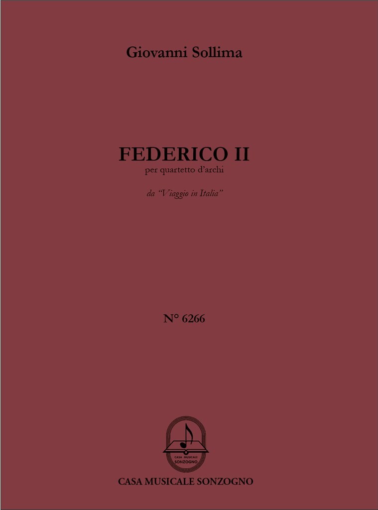 Sollima Federico Ii String Quartet Set Sheet Music Songbook