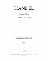 Handel Concerto In F Major Hwv 331 Violin I Sheet Music Songbook