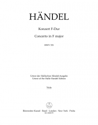 Handel Concerto In F Major Hwv 331 Viola Sheet Music Songbook