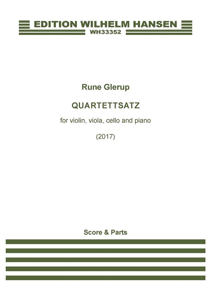 Glerup Quartettsatz Work No. 14b Score & Parts Sheet Music Songbook