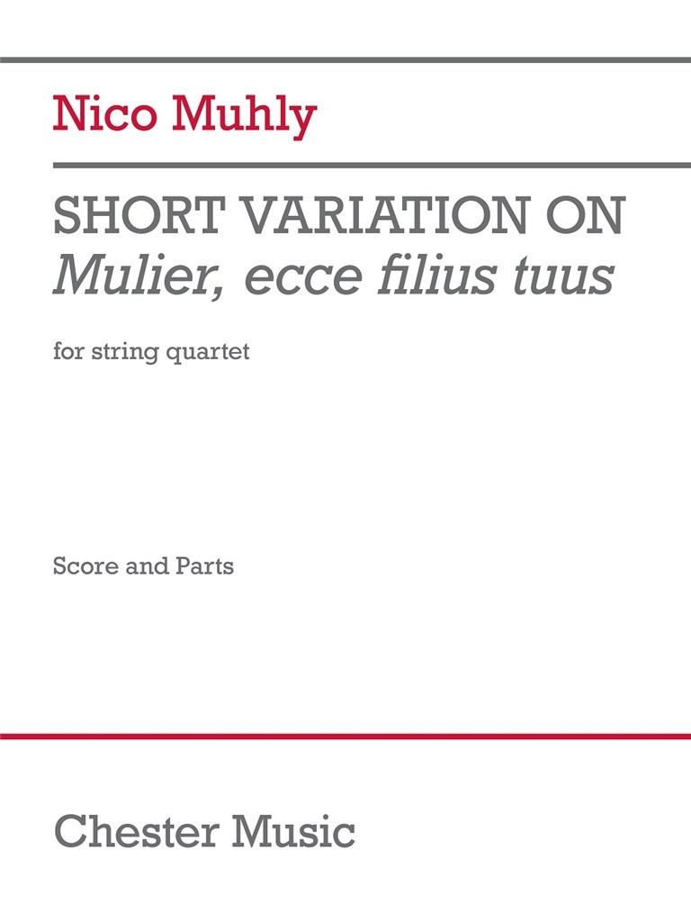 Muhly Short Variation On Mulier Ecce Filius Tuus Sheet Music Songbook