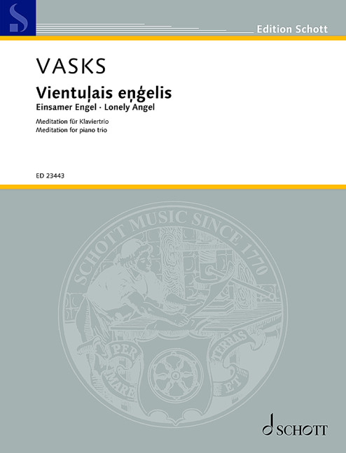 Vasks Vientulais Engelis Violin, Cello & Piano Sheet Music Songbook