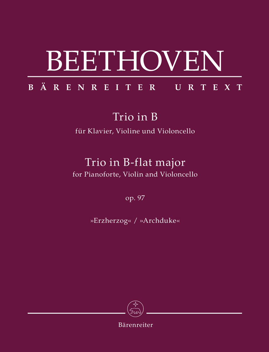 Beethoven Piano Trio B-flat Op97 Archduke Sc/pts Sheet Music Songbook
