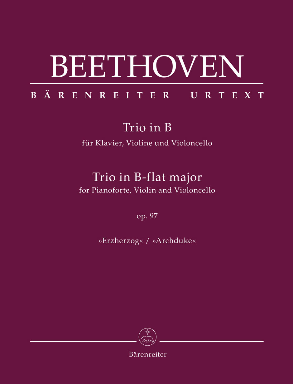 Beethoven Piano Trio B-flat Op97 Archduke Sc/pts Sheet Music Songbook