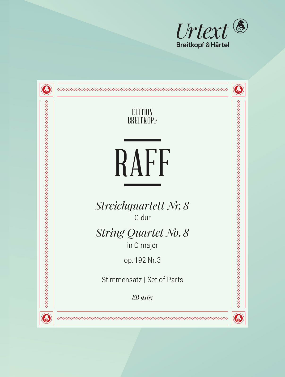 Raff String Quartet No 8 Op192/3 Set Of Parts Sheet Music Songbook