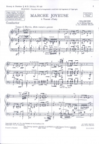 Chabrier Marche Joyeuse (miller) Wind Band Score Sheet Music Songbook