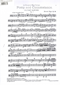 Elgar Pomp & Circumstance No 1 Basson Part Sheet Music Songbook