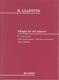 Albinoni Adagio For Organ & Strings (study Score) Sheet Music Songbook
