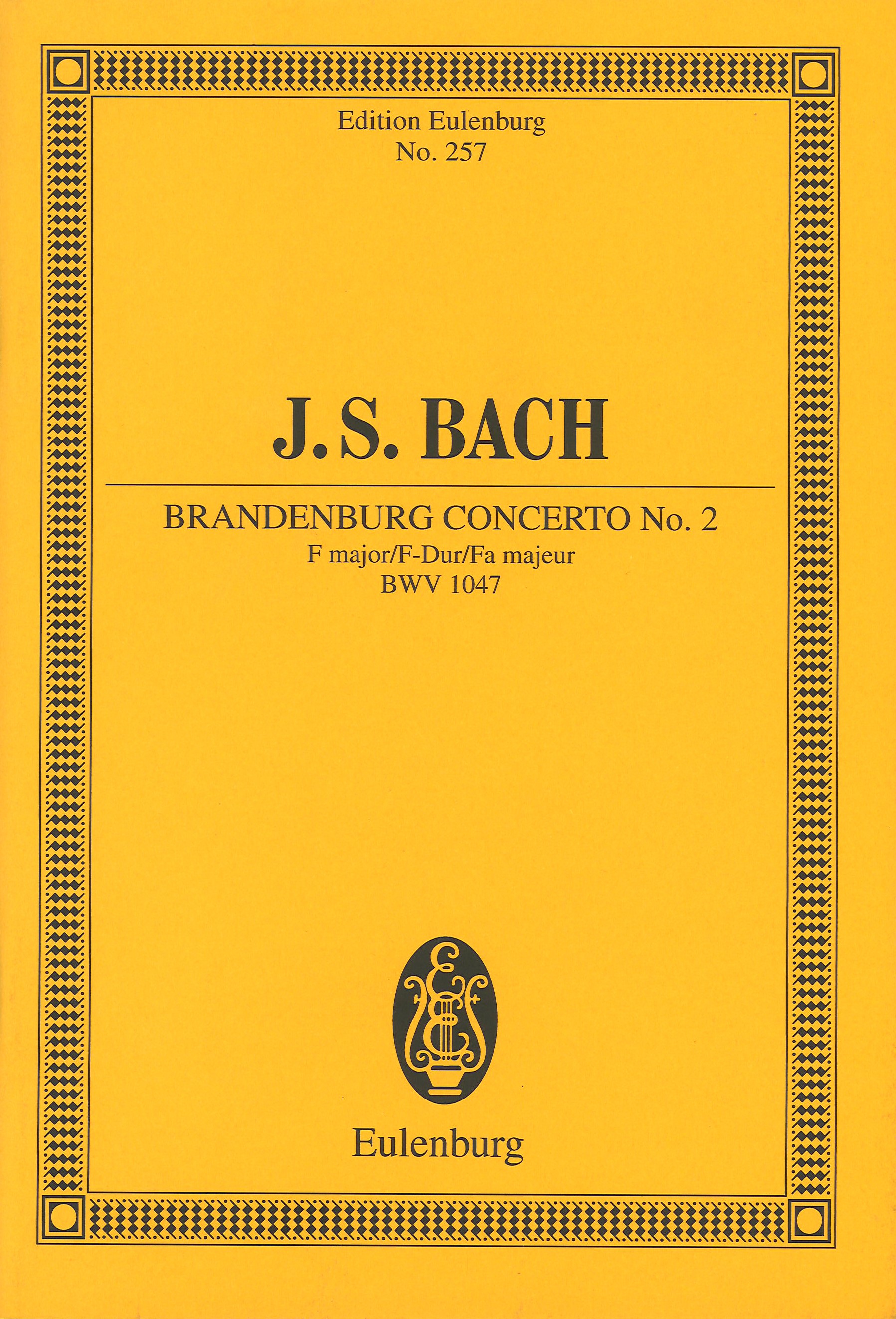 Bach Brandenburg Concerto No 2 Bwv 1047 F Major Sheet Music Songbook