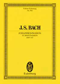 Bach St John Passion Mini Score Sheet Music Songbook