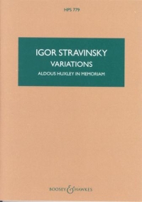 Stravinsky Variations In Mem Of Huxley Min Score Sheet Music Songbook