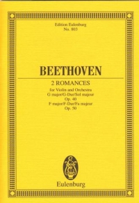 Beethoven Two Romances For Violin + Orch Min Score Sheet Music Songbook