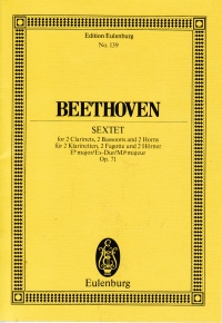 Beethoven Sextet In Eb Op 71 (mini Score) Sheet Music Songbook