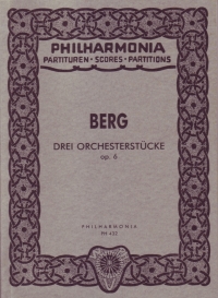 Berg Three Orchestral Pieces Study Score Sheet Music Songbook