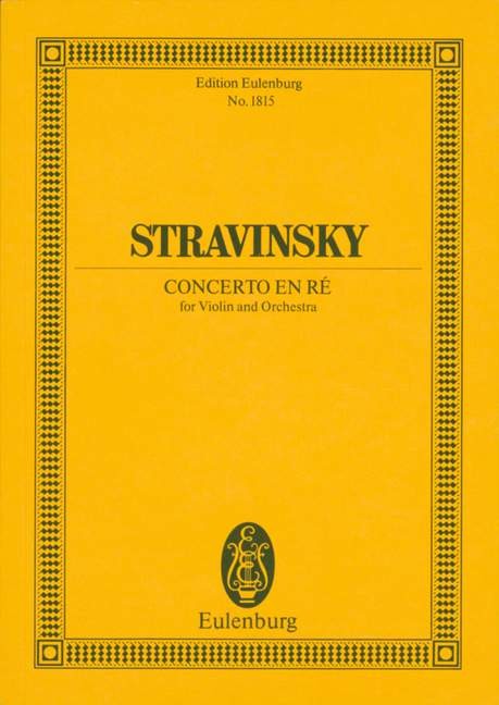 Stravinsky Concerto In D (violin & Orch) Pocket Sc Sheet Music Songbook