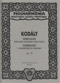 Kodaly Serenade Op12 2 Vlns & Vla Sheet Music Songbook