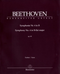 Beethoven Symphony No 4 Op60 Bb Full Score Sheet Music Songbook