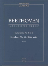 Beethoven Symphony No 4 Op60 Bb Urtext Study Score Sheet Music Songbook