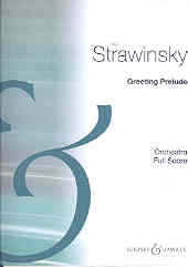 Stravinsky Greeting Prelude Full Score Sheet Music Songbook