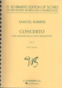 Barber Cello Concerto Op22 Study Score Sheet Music Songbook