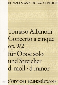 Albinoni Oboe Concerto In Dm Op9/2 Full Score Sheet Music Songbook